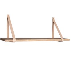 Forno -plank - display plank - opbergplanken - Premium rubberwood en leer - minimalistisch ontwerp - 80 cm x 20 cm x 2 cm