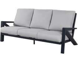 Fortaleza 3-zitsbank antraciet aluminium