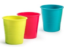 Forte Plastics Drinkglazen - 12 st - gekleurd - 200 ml - Sapglazen/waterglazen onbreekbaar kunststof voor kinderen