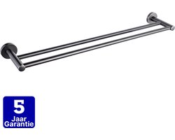 FortiFura Calvi handdoekhouder - Dubbel - Rond - Gunmetal PVD