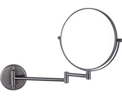 Fortifura Calvi make-up spiegel - 20cm - rond - Geborsteld Gunmetal PVD