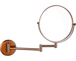 Fortifura Calvi make-up spiegel - 20cm - rond - Geborsteld koper PVD (Koper)