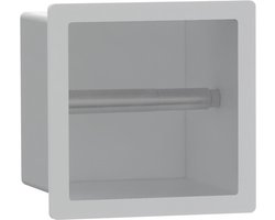 Fortifura Calvi Toiletrolhouder - inbouw - 17.3x17.3x15.3cm - Mat wit