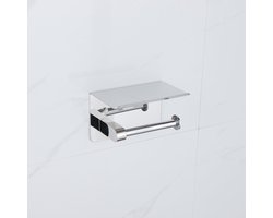 Fortifura Calvi - toiletrolhouder - met plateau - chroom