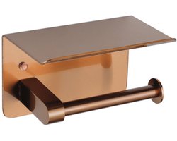 Fortifura Calvi - toiletrolhouder - met plateau - Geborsteld koper PVD (Koper)