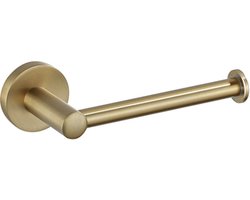 FortiFura Calvi toiletrolhouder - Zonder klep - Rond - Geborsteld messing