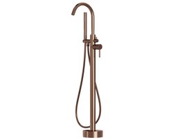 Fortifura Calvi Vrijstaande Badkraan - 113cm - handdoucheset - Geborsteld koper PVD (Koper)