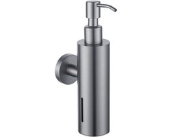 Fortifura Calvi zeepdispenser - wand - rond - Geborsteld Gunmetal PVD