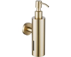 Fortifura Calvi zeepdispenser - wand - rond - Geborsteld Messing PVD (Goud)