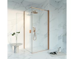 Fortifura Galeria Douchecabine - 90x120x200 - Profiel - veiligheidsglas - anti kalk - Geborsteld koper PVD (Koper)