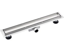 Fortifura Galeria douchegoot - 60cm - met tegelrooster - met vloerflens - Geborsteld RVS PVD (RVS)