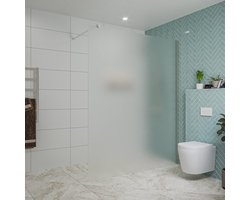 Fortifura Galeria inloopdouche - 160x200cm - mat glas - wandarm - Geborsteld RVS PVD (RVS)
