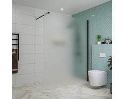 Fortifura Galeria inloopdouche - 160x200cm - mat glas - wandarm - mat zwart