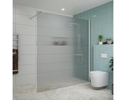 Fortifura Galeria inloopdouche - 180x200cm - ribbelglas - wandarm - mat wit