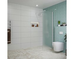Fortifura Galeria inloopdouche - 70x200cm - mat glas - wandarm - mat wit