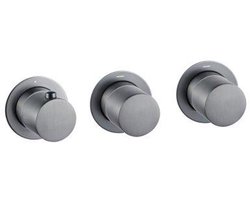 Fortifura Nebbio opbouw regendoucheset – Ø30 cm hoofddouche – 20 cm plafondbuis – 1-stands ronde handdouche – gunmetal geborsteld