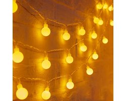 Foryouliving Lichtsnoer 10 Meter voor buiten - 50 Warm Wit LED Bollen - Koppelbaar Lichtslinger met 8 Functies - Tuinverlichting & Sfeerverlichting - Feestverlichting
