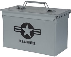 Fosco industries opberg box - grijs - 7,1 liter - 30 x 15 x 19 cm - staal