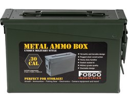 Fosco industries opberg box - groen - 3,8 liter - 28 x 10 x 18 cm - staal