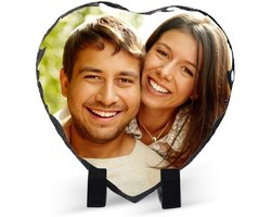 Foto op Steen - Gepersonaliseerd Cadeau - Herinneringen Bewaren - Unieke Natuursteen - 20x20cm Hart - Natuurlijk