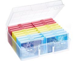 Foto Opbergdoos 10x15cm 4R Fotokoffer - Plastic Fotohouder - Kleurrijke Fotodoos voor Opslag - Zaad Organizer - Ambachtelijke Opbergdoos - Label Sticker - Kaarten en Foto's Opslag transparent box