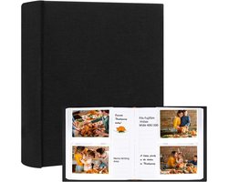 Fotoalbum Linnen - Album Instax Polaroid - Foto's Bewaren - Met Schrijfruimte - 18 x 19.5 cm - Zwart