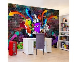 Fotobehang - Graffiti: Colourful attack