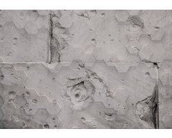 Fotobehang - Vlies Behang - Betonnen Muur met Hexagons - 368 x 280 cm