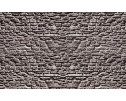 Fotobehang - Vlies Behang - Grijze Stenen Muur - 312 x 219 cm