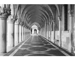 Fotobehang - Vlies Behang - Tunnel en Pilaren - Gebouw - 3D - Monument - 368 x 254 cm