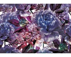 Fotobehang - Vlies Behang - Violet Pioenrozen - Paarse Bloemenkunst - 416 x 290 cm