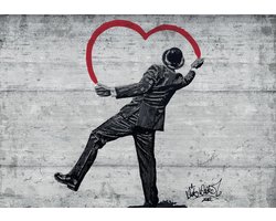 Fotobehang Vlies | Street Art | Zwart, Rood | 368x254cm (bxh)