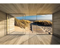 Fotobehang Window Path Beach Sand Nature | XL - 208cm x 146cm | 130g/m2 Vlies