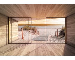 Fotobehang Window Path Beach Sand Nature | XXL - 312cm x 219cm | 130g/m2 Vlies