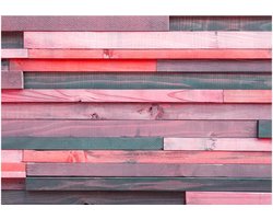 Fotobehangkoning - Behang - Vliesbehang - Fotobehang - Pink Manor - Roze Planken - 350 x 245 cm