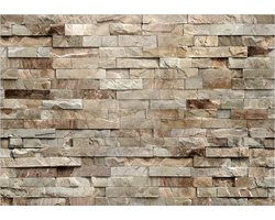 Fotobehangkoning - Behang - Vliesbehang - Fotobehang Stenen Muur - Bakstenen - 200 x 140 cm