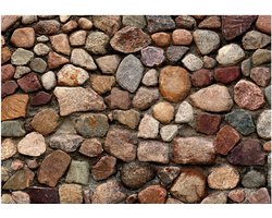 Fotobehangkoning - Behang - Vliesbehang - Fotobehang - Summer Citadel - Stenen Muur - 250 x 175 cm