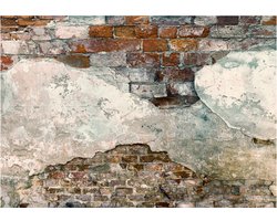 Fotobehangkoning - Behang - Vliesbehang - Fotobehang - Tender Walls - Industrieel - Oude Bakstenen Muur - 150 x 105 cm