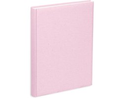 Fotoboek met vakken 21 x 28 cm - 200 foto's 13 x 18 cm - roze katoenen omslag