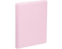 Fotoboek met vakken 21 x 28 cm - 200 foto's 13 x 18 cm - roze katoenen omslag