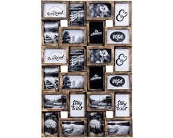 Fotocollage Lijst voor 24 Foto's 10x15cm Koper Antiek Industriële Wanddecoratie