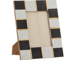Fotokader | glas | wit - zwart - goud | 26x14x (h)21 cm