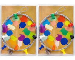 Fotokoord Set - Decoratie Touw - Foto's Ophangen - Inclusief 16 Magneten - 2x 150 cm - Multicolor