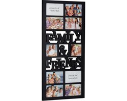 fotolijst - 10 foto's - Family & Friends - 9x14 cm - 9x9 cm - collagelijst - zwart