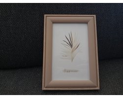 Fotolijst - 10x15cm | Houten Frame met Pastel Rand - Bruin | Fotolijstje met standaard - Staande Fotolijst