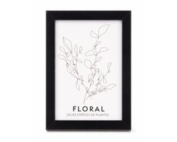 Fotolijst 15x21 cm Zwart – MDF Fotokader – Staande Fotolijst – Tafel Fotolijst – Moderne Fotolijst – Zwarte Lijst voor Foto’s, Kaarten & Prints – FSC® 100%