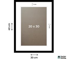 Fotolijst 30x40 cm - met passe partout - met plexiglas