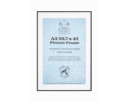 Fotolijst A3 (29.7 x 42cm) - Zwart Mat - Aluminium kader inclusief passe-partout - 8mm profielbreedte - Fotokader - Wissellijst - Posterlijst - Picture Frame UK