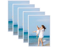 Fotolijst A3 - Set van 5 - Kunststof Lijst - Onbreekbaar Acrylglas - Voor Meerdere Foto's - Hoogwaardig Materiaal