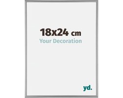 Fotolijst Aluminium - Wanddecoratie Frame - Foto Presentatie - Anti-reflecterend Glas - 18x24 cm - Platina